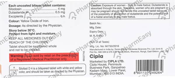 Silofast D 4mg Strip Of 10 Tablets