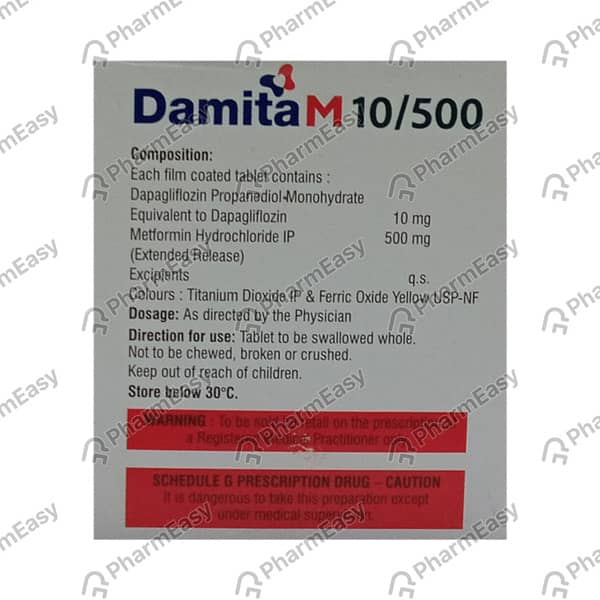 Damita M 10/500mg Strip Of 10 Tablets