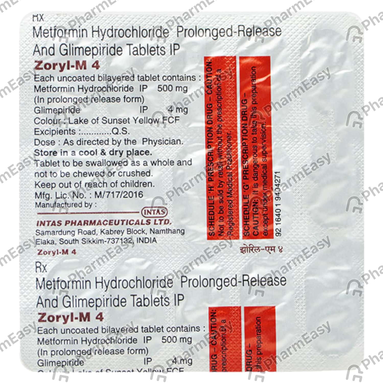Zoryl M 4mg Strip Of 15 Tablets: Uses, Side Effects, Price & Dosage ...
