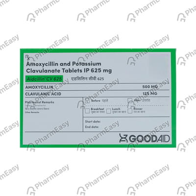 Aidcillin Cv 625mg Strip Of 10 Tablets