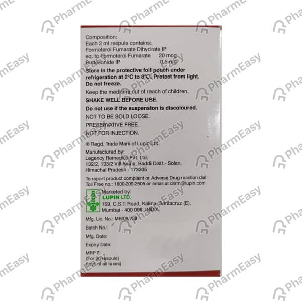 Budamate Neb 0.5mg 2ml Packet Of 5 Respules