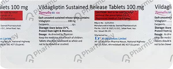 Zomelis Sr 100mg Strip Of 10 Tablets