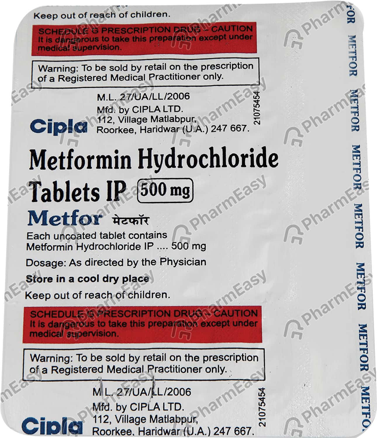 Metfor 500mg Tablet 15