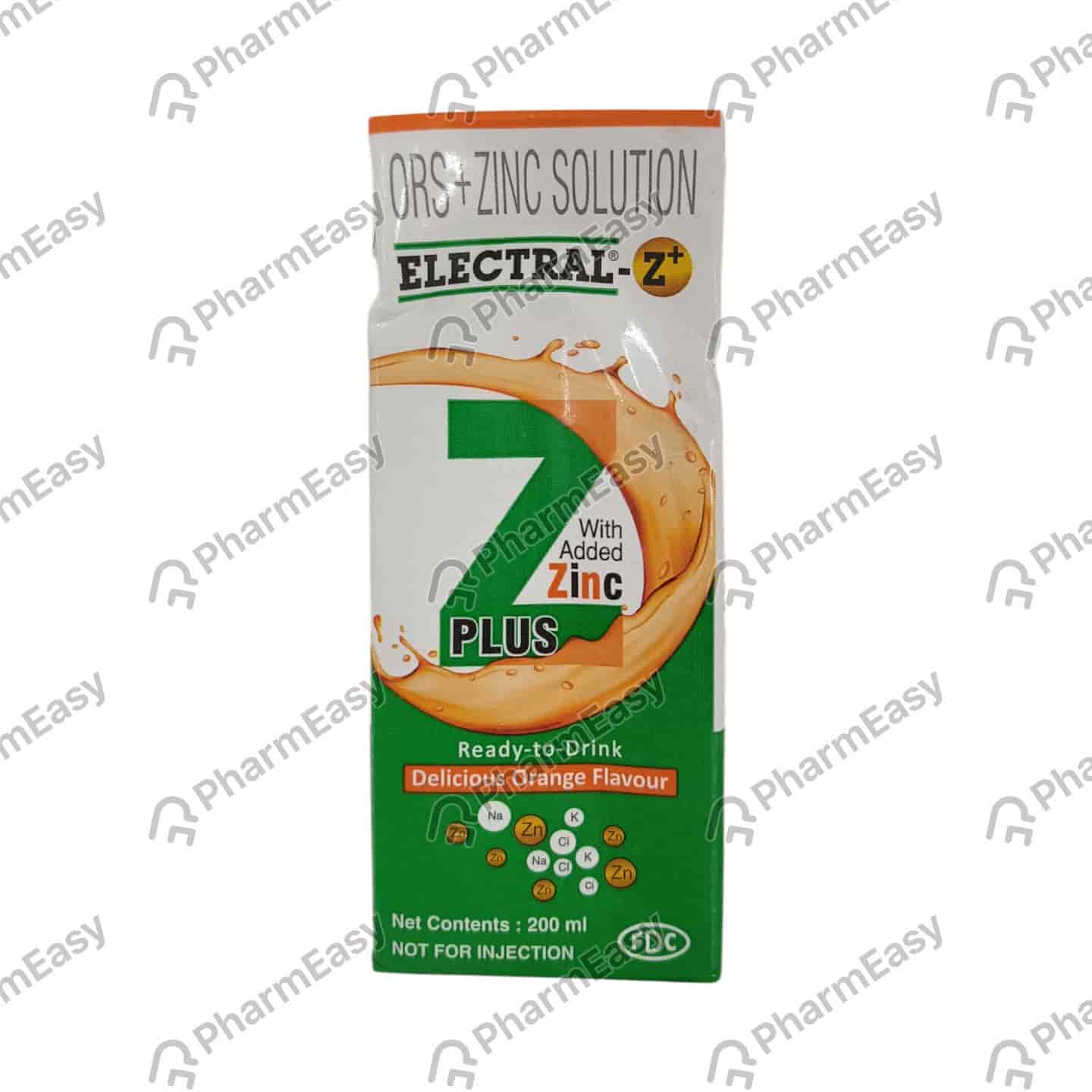 Electral Z Plus Delicious Orange Flavour Tetrapack Of 200ml Oral Liquid