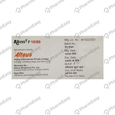 Alten F 10/80mg Strip Of 15 Tablets