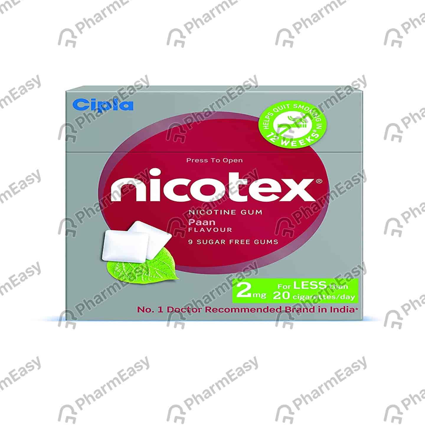 Nicotex 2 Mg Paan Sugar Free Chew Gum 25 No'S