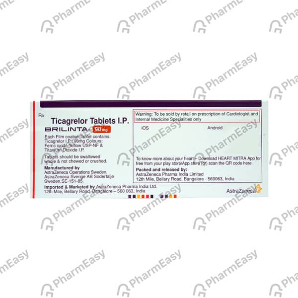 Brilinta 90 Mg Strip Of 10 Tablets