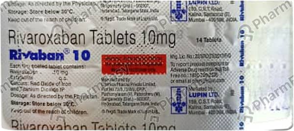 Rivaban 10mg Strip Of 14 Tablets
