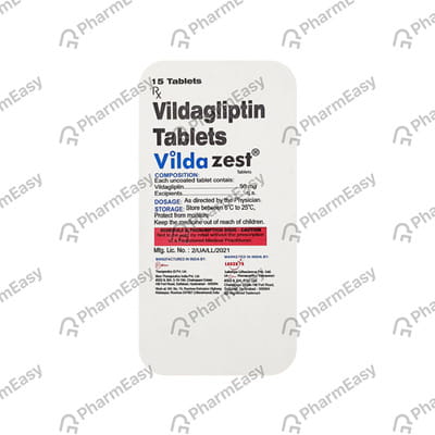Vildazest 50mg Strip Of 15 Tablets