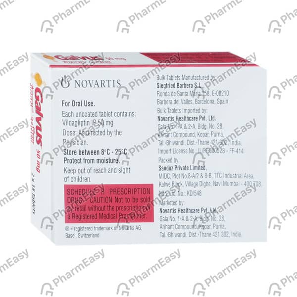 Galvus 50mg Strip Of 30 Tablets