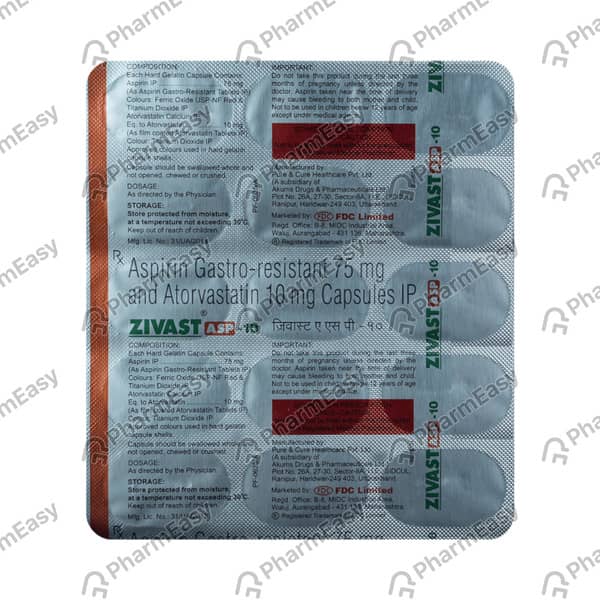 Zivast Asp 10mg Strip Of 15 Capsules
