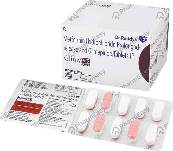Glimy M 3Mg Forte Strip Of 10 Tablets