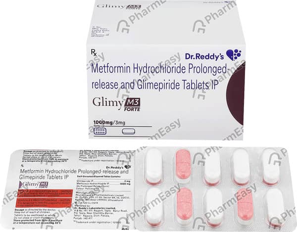 Glimy M 3Mg Forte Strip Of 10 Tablets