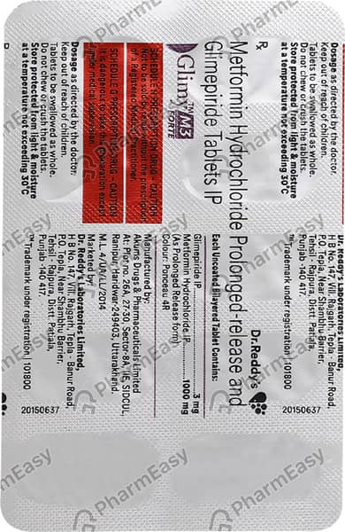 Glimy M 3Mg Forte Strip Of 10 Tablets