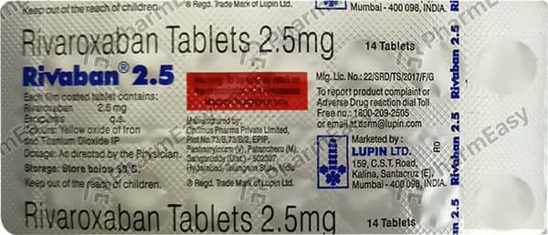 Rivaban 2.5mg Strip Of 14 Tablets