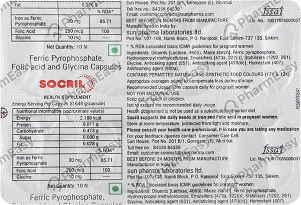 Socril Strip Of 10 Capsules