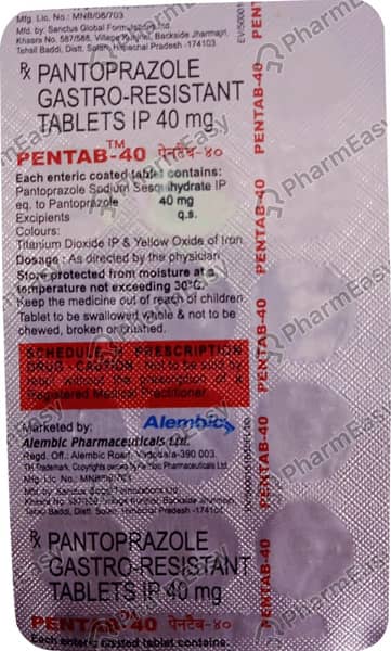 Pentab 40mg Strip Of 15 Tablets