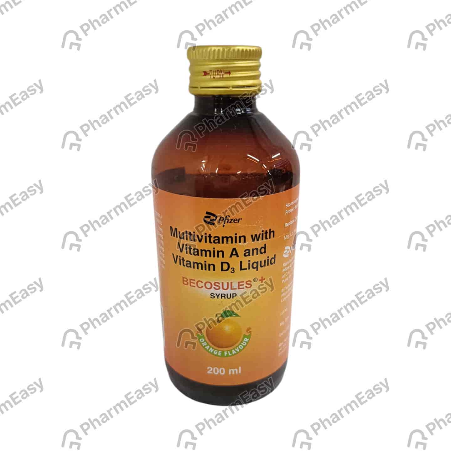 Becosules Plus Orange Flavour Bottle Of 200ml Syrup