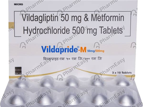 Vildapride M 50/500mg Strip Of 10 Tablets