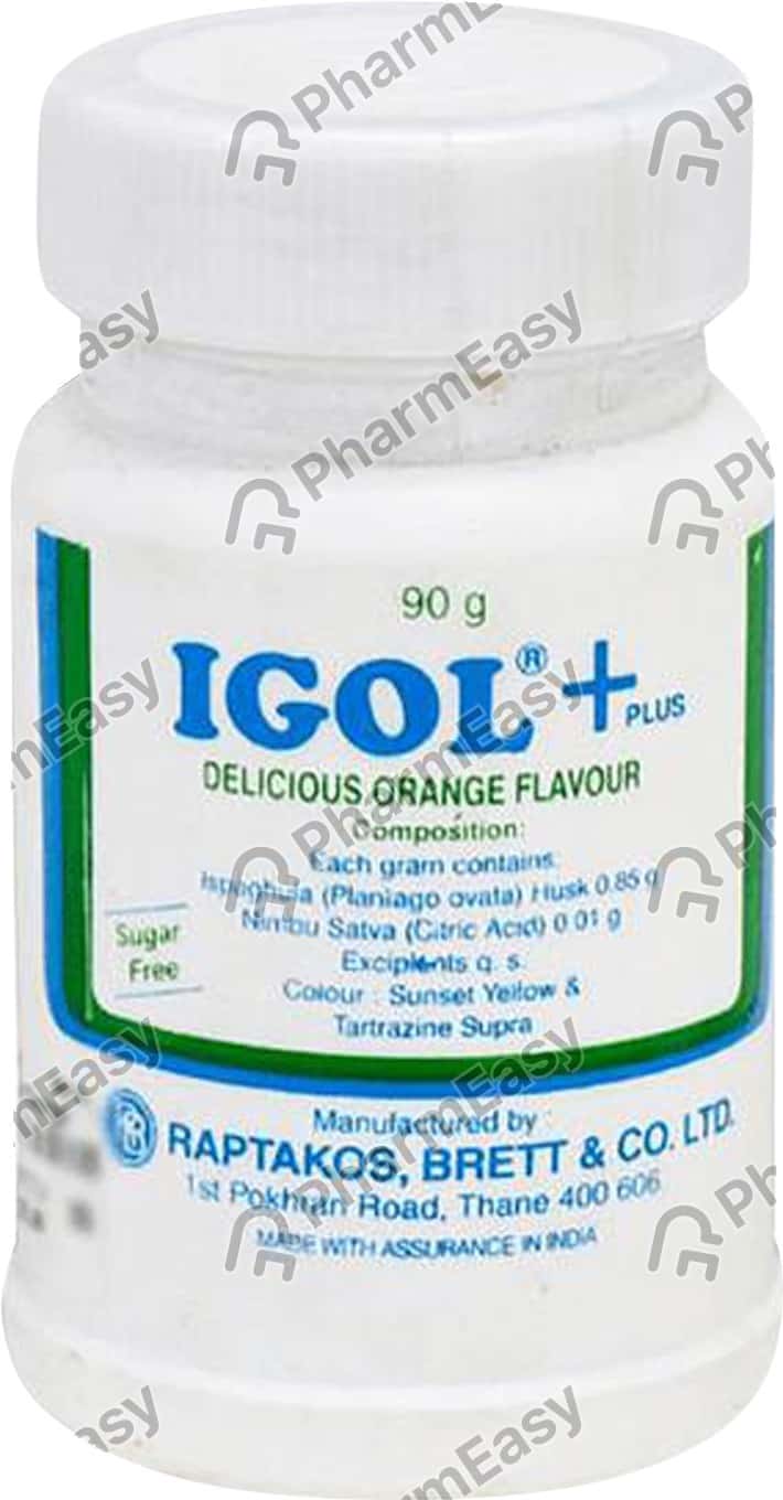 Buy Igol Plus Delicious Orange Flavour Sugar Free Bottle Of 90gm Powder