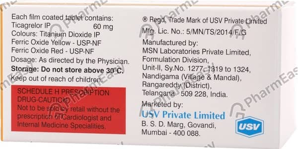 Ticaspan 60Mg Strip Of 10 Tablets