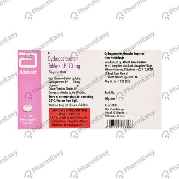 Duphaston Ivf 10mg Strip Of 30 Tablets