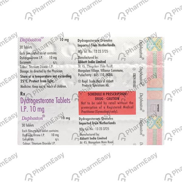 Duphaston Ivf 10mg Strip Of 30 Tablets