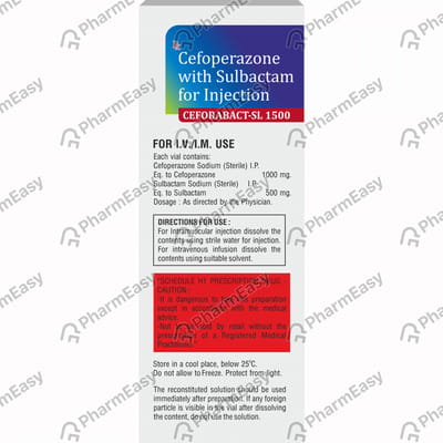Ceforabact Sl 1500mg Dry Vial Of 1 Powder For Injection