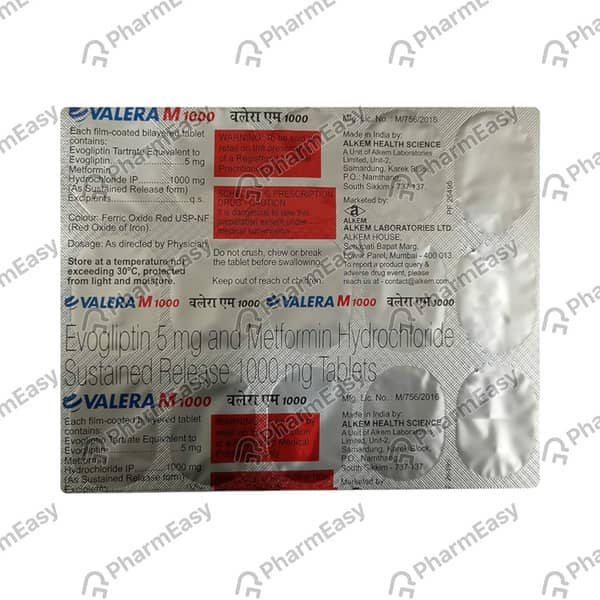 Valera M 1000 Strip Of 10 Tablets
