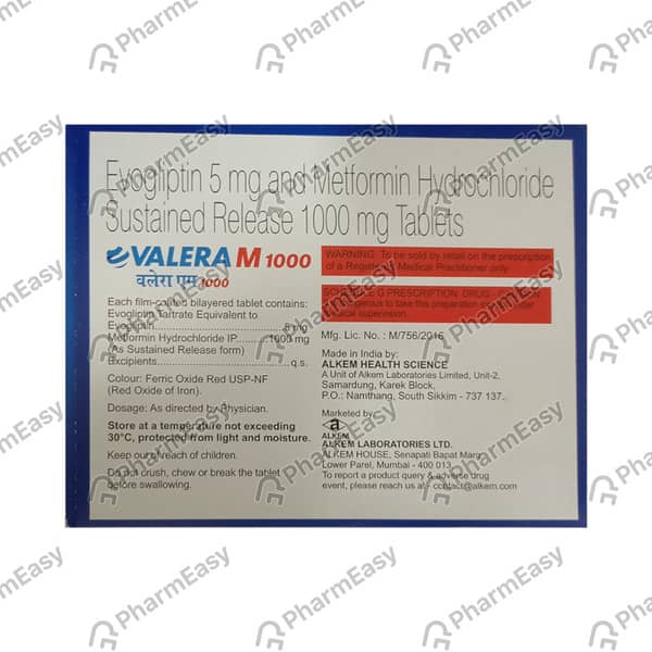 Valera M 1000 Strip Of 10 Tablets