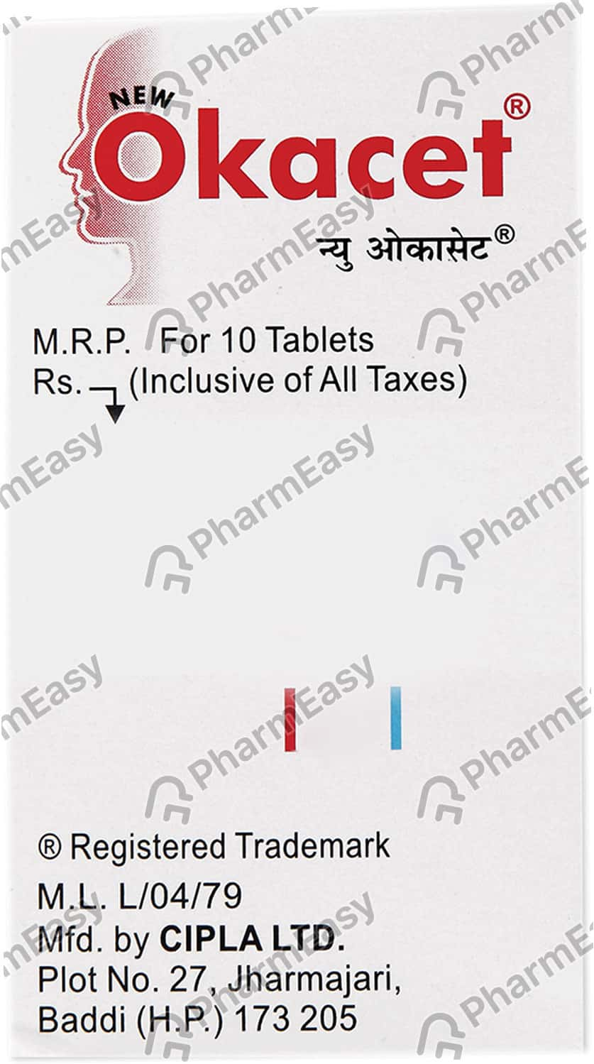 New Okacet 10mg Strip Of 10 Tablets