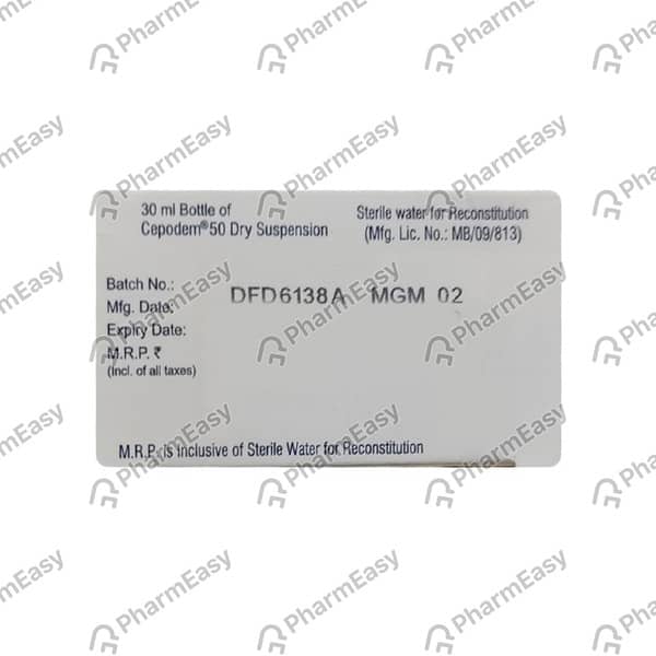 Cepodem Ds 50mg Bottle Of 30ml Dry Suspension