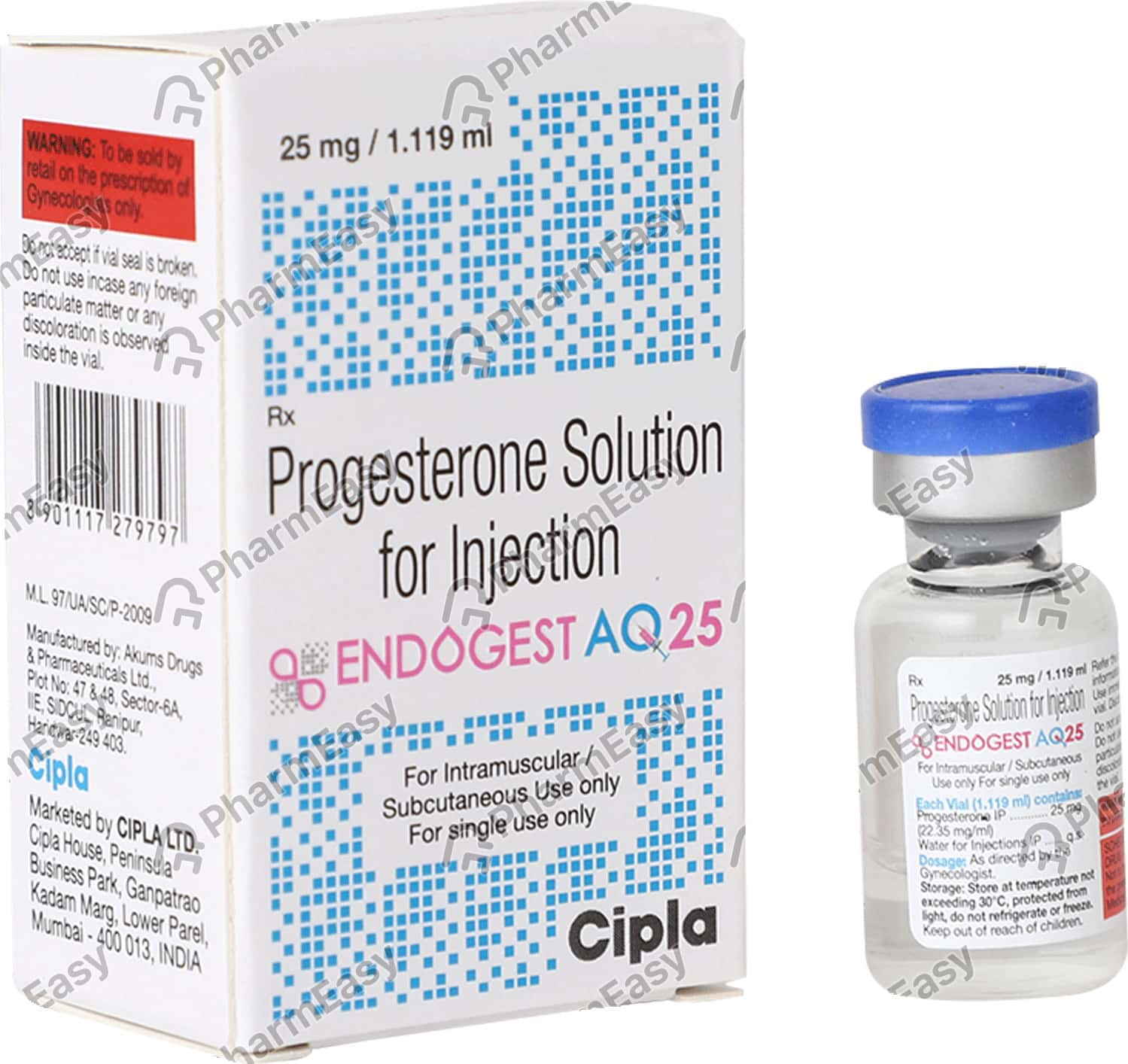 Endogest Aq 25mg Vial Of 1.119ml Solution For Injection