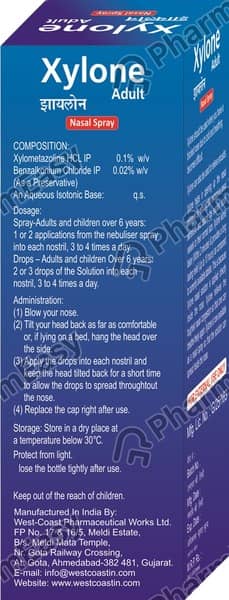 Xylone Adult Nasal Spray 10ml