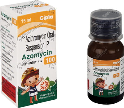 Azomycin 100mg Peppermint And Orange Flavour Bottle Of 15ml Suspension