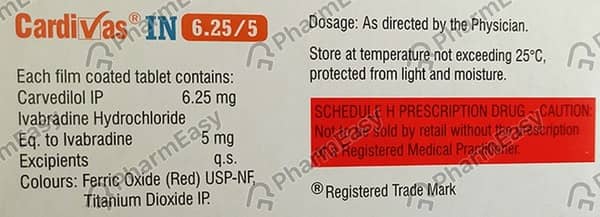 Cardivas In 6.25/5mg Strip Of 10 Tablets
