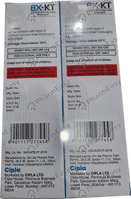 8x Kt Bottle Of 60ml Shampoo