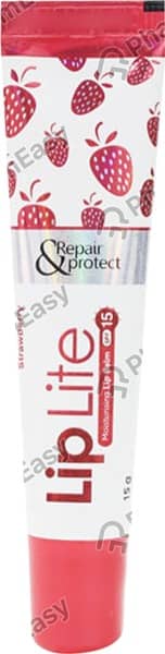 Lip Lite Spf 15 Strawberry Flavour Tube Of 15Gm Lip Balm