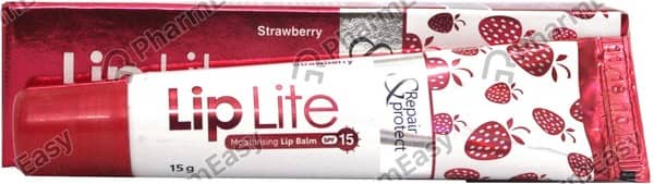 Lip Lite Spf 15 Strawberry Flavour Tube Of 15Gm Lip Balm