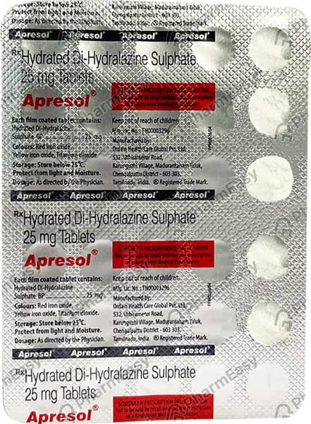 Apresol 25mg Strip Of 15 Tablets