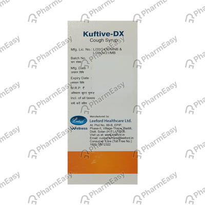 Kuftive Dx Bottle Of 100ml Cough Syrup
