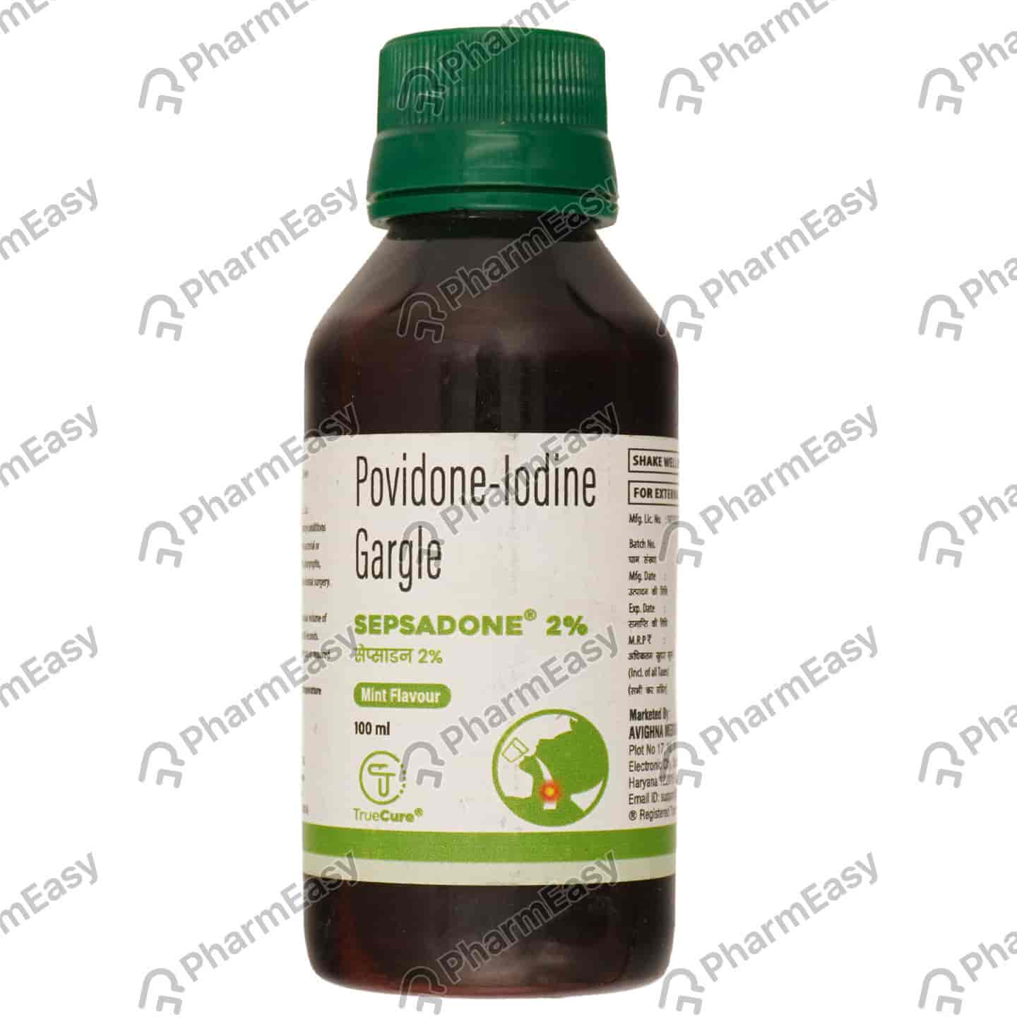 Sepsadone 2% Mint Flavour Bottle Of 100ml Gargle