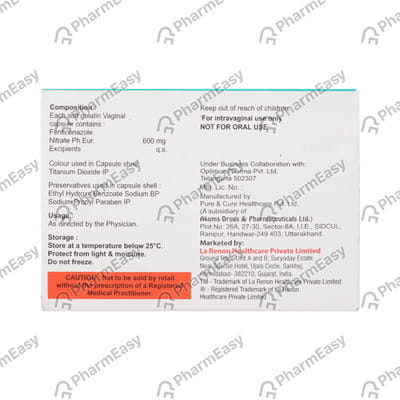 Fentigliv 600mg Strip Of 1 Vaginal Capsule