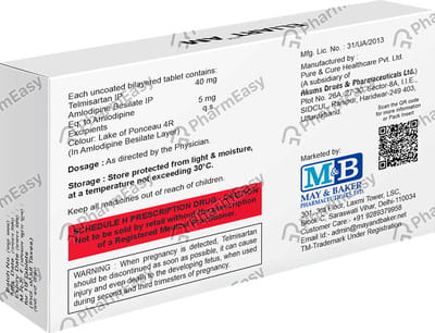 Eliart Am 5/40mg Strip Of 10 Tablets