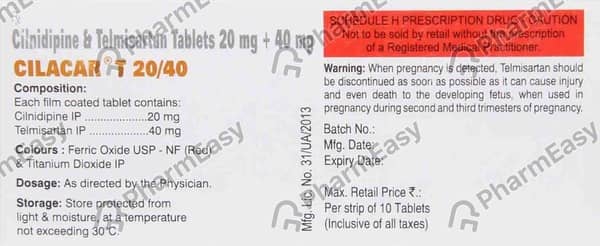 Cilacar T 20/40mg Strip Of 10 Tablets