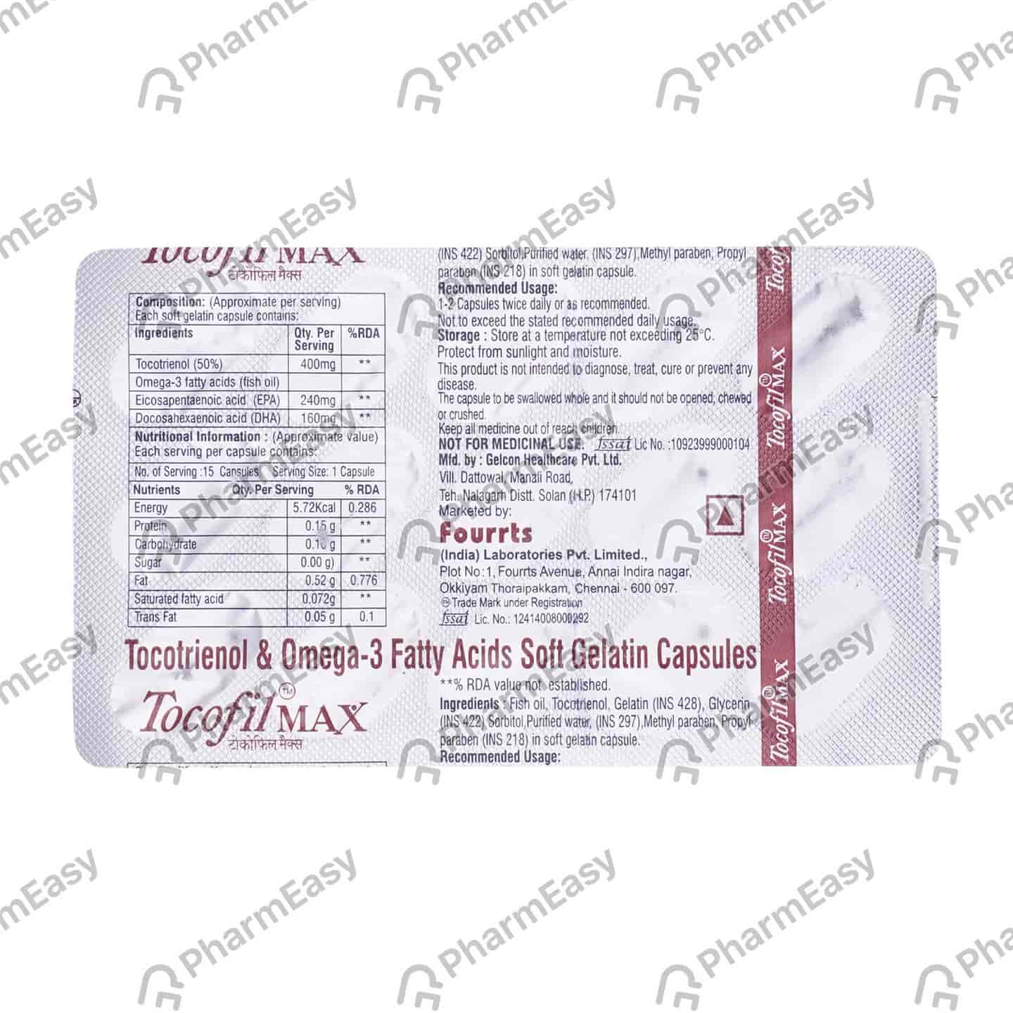 Tocofil Max Strip Of 15 Softgel Capsules