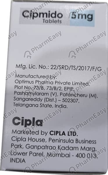 Cipmido 5mg Bottle Of 30 Tablets