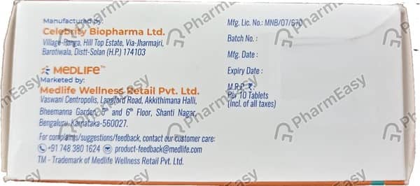 Medlife Montelukast And Levocetirizine 10/5 Mg Tablet 10