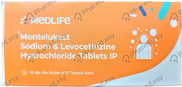 Medlife Montelukast And Levocetirizine 10/5 Mg Tablet 10