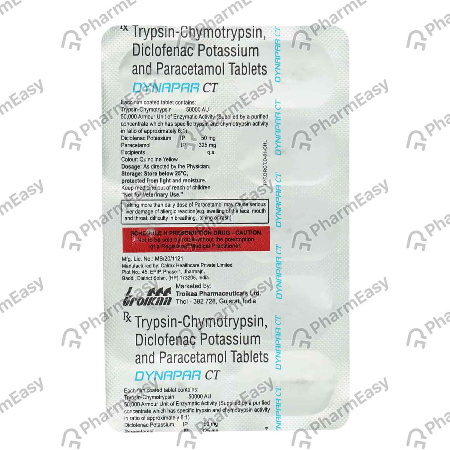 Dynapar Ct Strip Of 10 Tablets